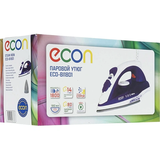 Утюг Econ econ ECO-BI1801, 1800Вт,паровой электрический