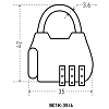 Замок навесной кодовый_УЗК Аллюр ВС1К-35/4 (HA806) GP (35xd=4) цинк золото
