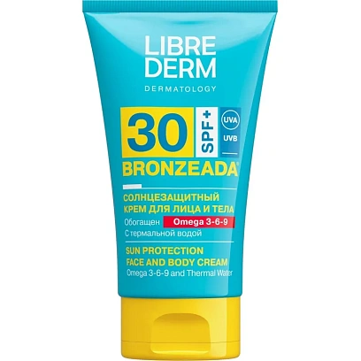 Крем солнцезащитный LIBREDERM BRONZEADA с Омега3-6-9 и терм вод SPF30 150мл