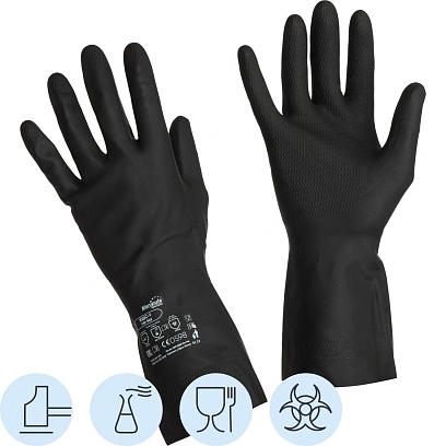 Перчатки латекс черный Manipula КЩС-1 (L-U-03/CG-942) р.10,ПС