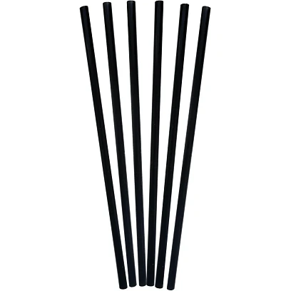 Трубочки для коктейлей 240 мм, d8 мм, черн. пласт. прямые 250 шт/уп