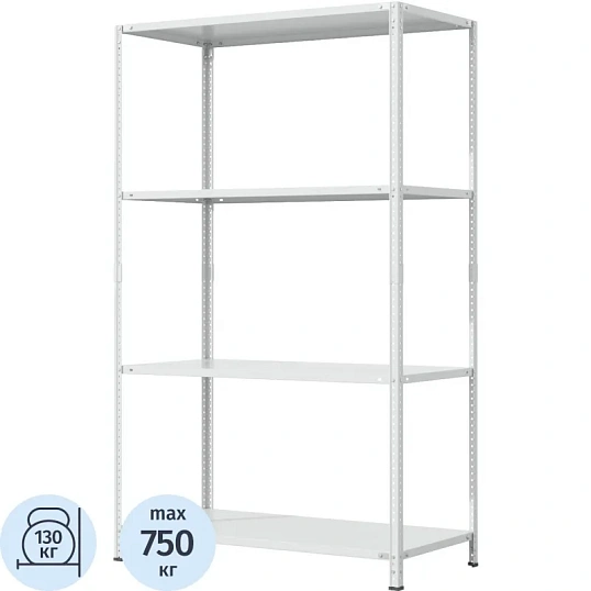 Стеллаж металлический ГТС_ТС Лайт 2000х1200х600 сост.ст. Полки:4 шт, металл