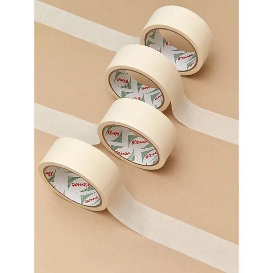 Клейкая лента бумажная (малярная) Комус 38мм х 19м, креппированная