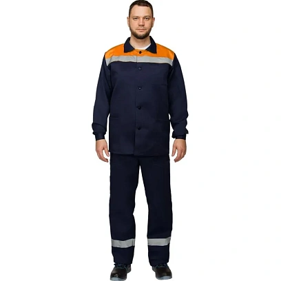 Костюм летний муж. л16-КБР с СОП син/оранж (р.52-54) 182-188