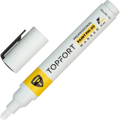 Маркер лаковый TOPFORT Paint 6 мм белый