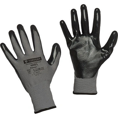 Перчатки защитные TOPFORT НН01 нейлон с нитриловым покрытием р.7