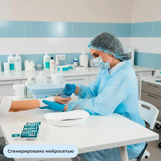 Халат н/с процед, рук.рез, лип, XL(52-54), пл 30, гол, Комус, 10шт/уп