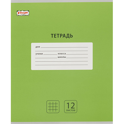 Тетрадь школьная А5, 12 л.клетка, Интенсив Зеленый, 10шт/уп арт.1711048