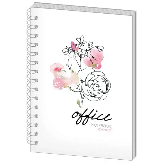 Бизнес-тетрадь 60л,кл,А5,Office Flowers,тв.пер,спир,УФ(СВА5-60OF)