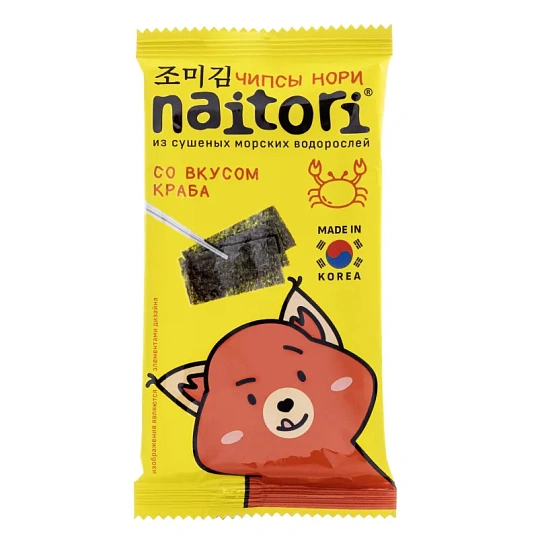 Чипсы-нори Naitori со вкусом краба 3г 10шт/уп