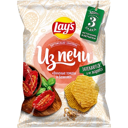 Чипсы Lays из печи вяленые томаты и базилик, 81г