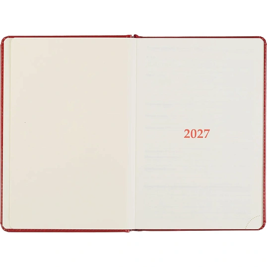 Ежедневник датированный 2027 Attache А5 168л 143x210 бордов (золотист срез)