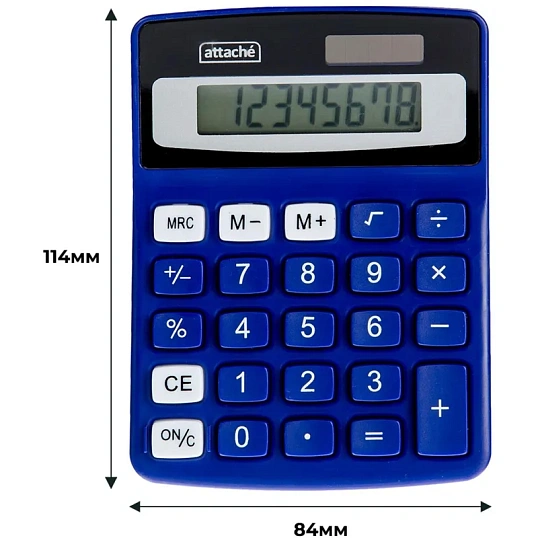 Калькулятор настольный КОМПАКТНЫЙ Attache ATC-555-8C 8-ми разрядныйсиний