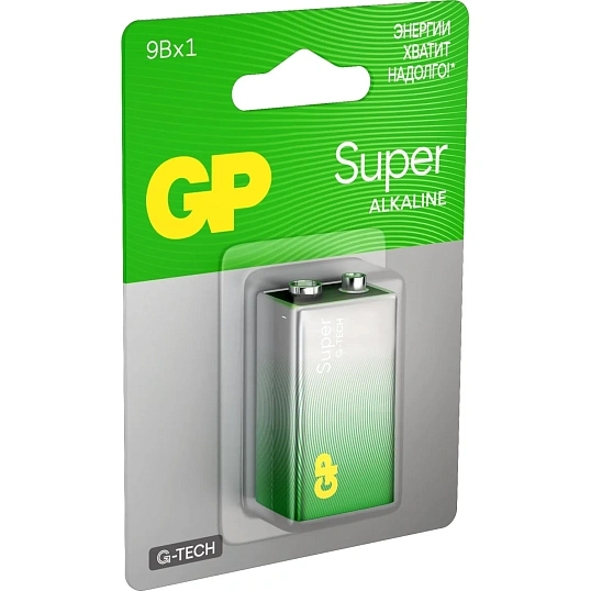 Батарейка GP Super 6LR61/Крона 9V/1604A (1604A-5CR1/1604AA21-5CRSBC1) бл/1