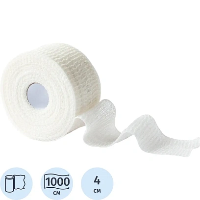 Бинт самофикс эласт 4смх10м, белый, зип-пакет, 24шт/уп