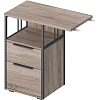 Тумба приставная Комус Мебель K-Loft 241T010 750х405х752 дуб сон темн/черн