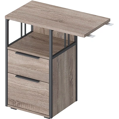 Тумба приставная Комус Мебель K-Loft 241T010 750х405х752 дуб сон темн/черн