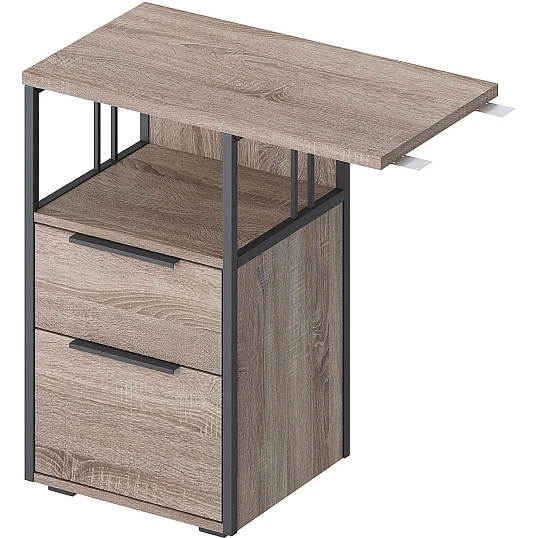 Тумба приставная Комус Мебель K-Loft 241T010 750х405х752 дуб сон темн/черн