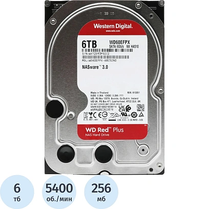 Жесткий диск WD Red Plus 6TB 3.5 256MB(WD60EFPX)