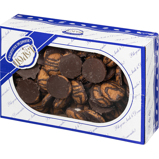 Печенье Овсяное Полет мини декор. темной глазурью, 600г