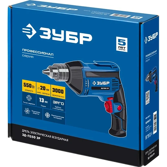 Дрель безударная ЗУБР ЗД-П550 ЭР, 550 Вт