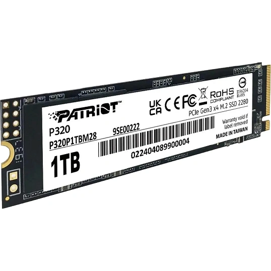 SSD накопитель Patriot P320 1TB M.2 2280 PCIe 3.0 x4(P320P1TBM28)