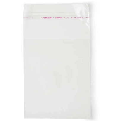 Пакет БОПП 80x100мм +40мм клапан со скотчем 25 мкм 100 шт/уп    