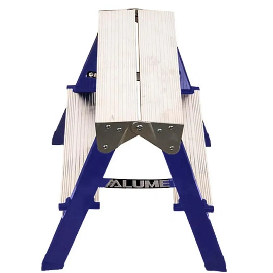 Стремянка Алюмет двухсторонняя стальная с алюмин. ступенями 2 ст. MD8202