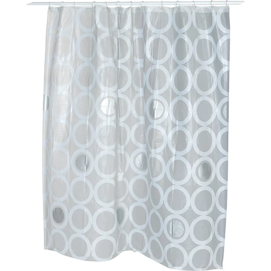 Штора  для ванной Круги  180х180см PEVA, цв. серо-белый,, 5 шт/уп
