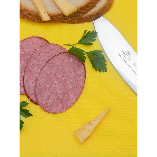 Доска разделочная 600х400х18 желтая, пластик мки307/2