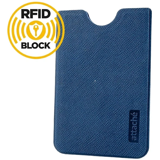 Чехол для кредитных карт и пропусков защитный RFID , ПВХ синий