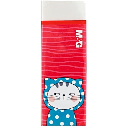 Ластик прямоугольный M&G So Many Cats, 52x23x12 мм, ПВХ, белый, уп ассорти