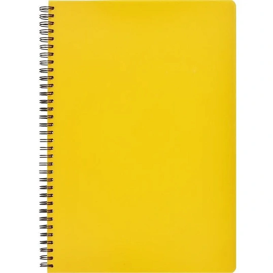 Бизнес-тетрадь А4,96л,кл,спир,пластик,тон.бл. Attache Bright colours Желтый