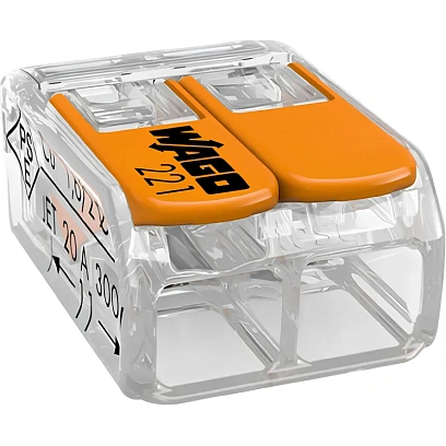 Клемма WAGO 221-412 (2Х4,0мм2 с рычажком) уп (100шт)