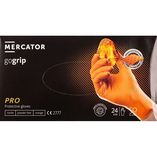 Перчатки одноразовые нитрил GOGRIP ORANGE цв.оранжевый (25пар/уп)р.XXL,ПС