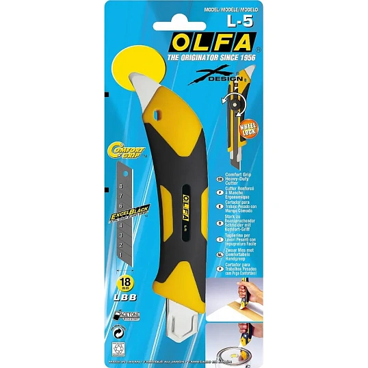 Нож универсальный 18мм OLFA  (L5) , двухкомпонентный корпус, фиксатор
