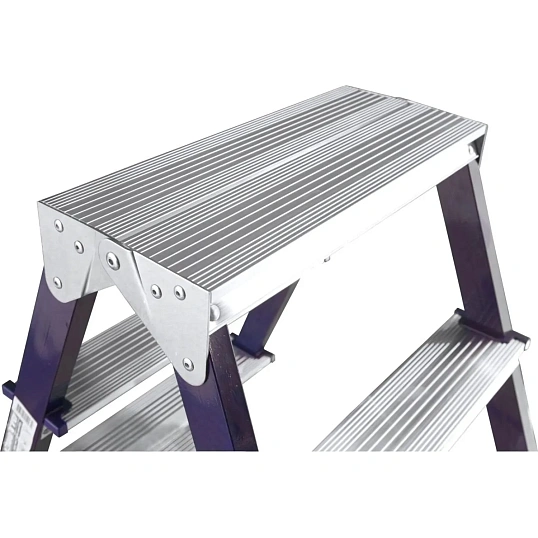 Стремянка Алюмет двухсторонняя стальная с алюмин. ступенями 3 ст. MD8203