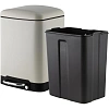 Ведро мусорное с педалью и доводчиком Luscan 6л,бежевое,прямоуг,металл