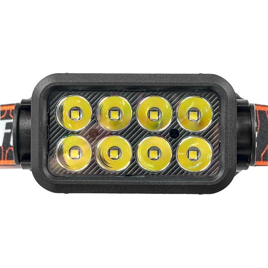 Фонарь налобный FOCUSray 1300 8 диодов,акку 18650 встроенный,1200мАН,3,7V