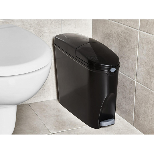 Ведро мусорное с педалью Luscan Slim 20 л, черное, пластик