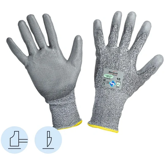 Перчатки защитные от порезов Manipula Стилкат ПУ 5 (HPP-107/MG-466)р10