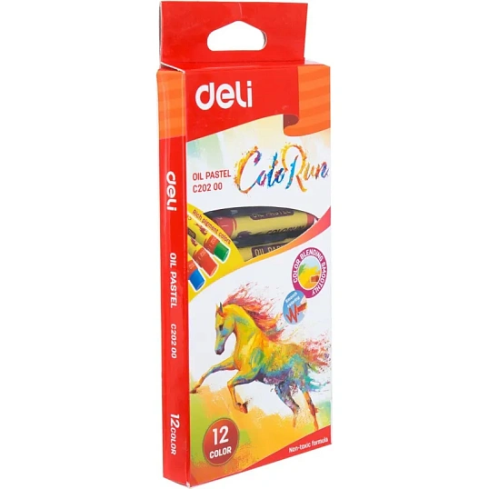 Пастель масляная Deli ColoRun 12цв, EC20200