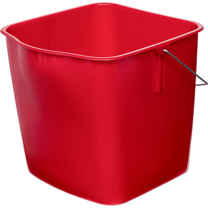 Ведро для тележки прямоугольное пластик красный 25л 25EC/4