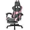 Кресло игровое VB_  Knight Kitty/F сер/роз ткань, пластик чер, под.для ног