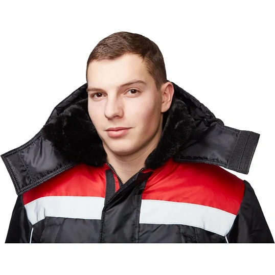 Костюм рабочий зимний муж з26-КПК черн/красн (р.44-46) 170-176