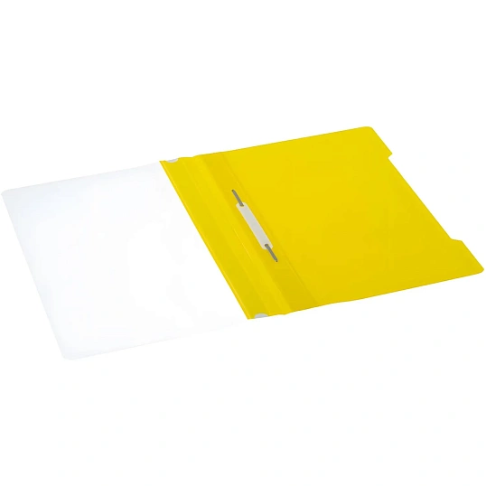 Скоросшиватель пластиковый A4 100/120, желтый, 10шт/уп