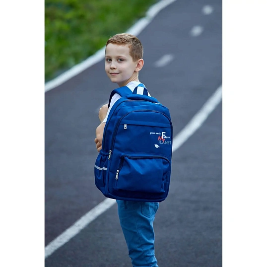 Рюкзак школьный Future синий 45,5x31x14 см