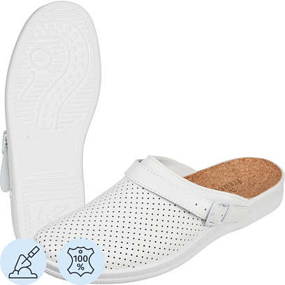 Сабо Ионел муж.нат.кожа цв.белый, пробковая стелька (р.41) (95480108)