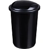 Ведро мусорное 12л пластик, черный металлик с крышкой-вертушкой