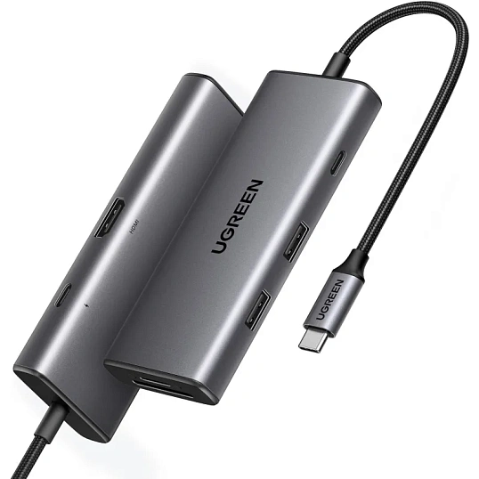 Разветвитель USB UGREEN CM498 (15531) USB-C To HDMI+2xUSB A+ USB-C+SD/TF+PD